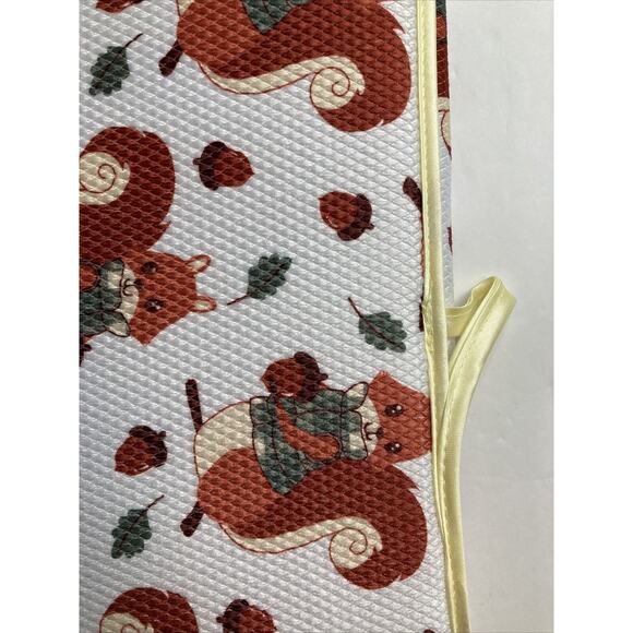 Autumn Fall Dish Drying Mat Kitchen Counter Squirrel Acorn Leaves Mapleton Mills - Picture 5 of 6